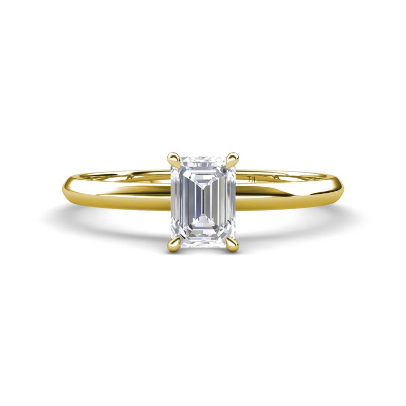Elodie 7x5 mm Emerald Cut White Sapphire Solitaire Engagement Ring 