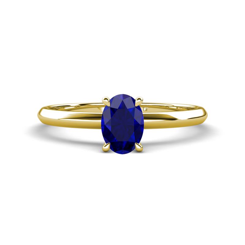 Elodie 7x5 mm Oval Blue Sapphire Solitaire Engagement Ring 