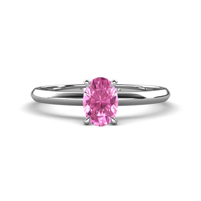Elodie 7x5 mm Oval Pink Sapphire Solitaire Engagement Ring 
