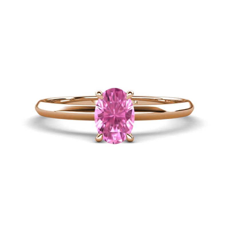 Elodie 7x5 mm Oval Pink Sapphire Solitaire Engagement Ring 