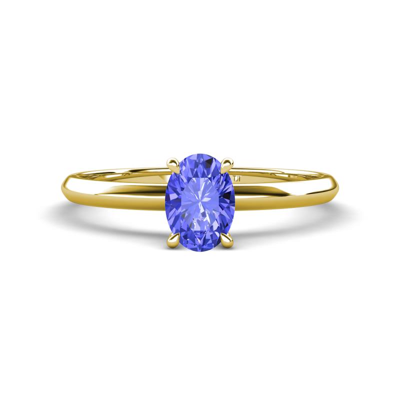 Elodie 7x5 mm Oval Tanzanite Solitaire Engagement Ring 