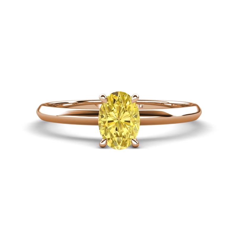 Elodie 7x5 mm Oval Yellow Sapphire Solitaire Engagement Ring 