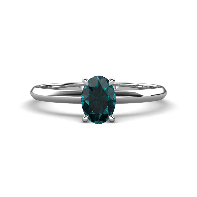 Elodie 7x5 mm Oval London Blue Topaz Solitaire Engagement Ring 