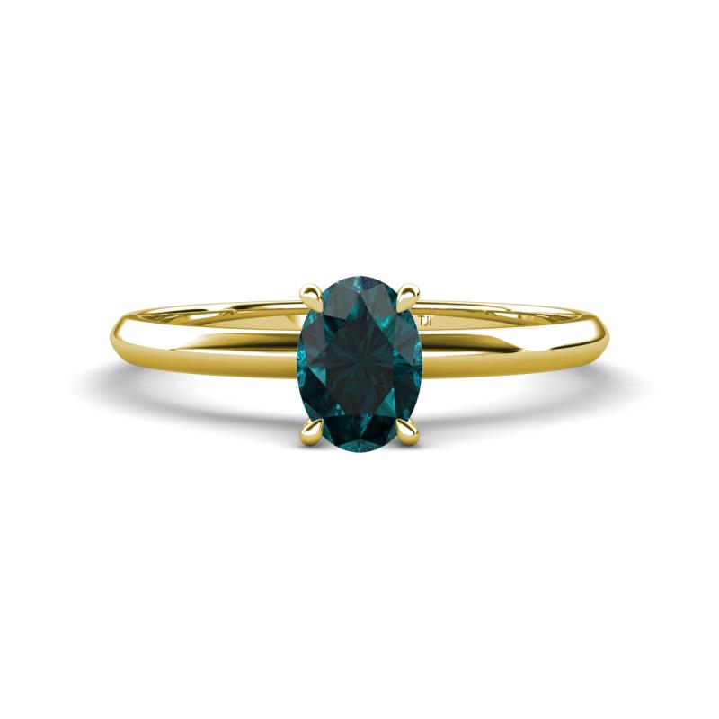 Elodie 7x5 mm Oval London Blue Topaz Solitaire Engagement Ring 