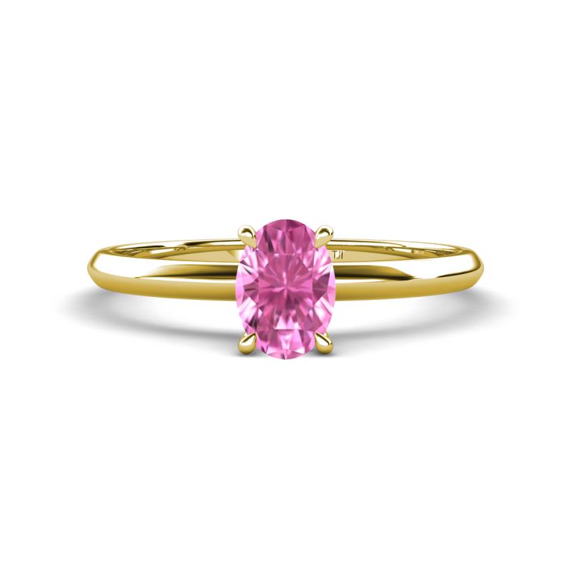 Elodie 7x5 mm Oval Pink Sapphire Solitaire Engagement Ring 