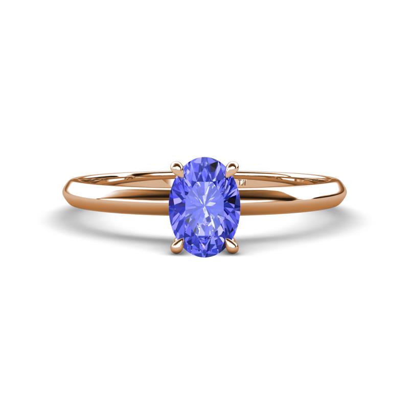 Elodie 7x5 mm Oval Tanzanite Solitaire Engagement Ring 