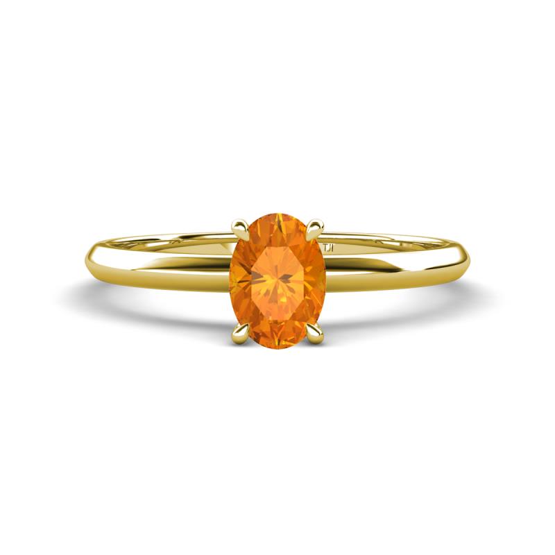 Elodie 7x5 mm Oval Citrine Solitaire Engagement Ring 