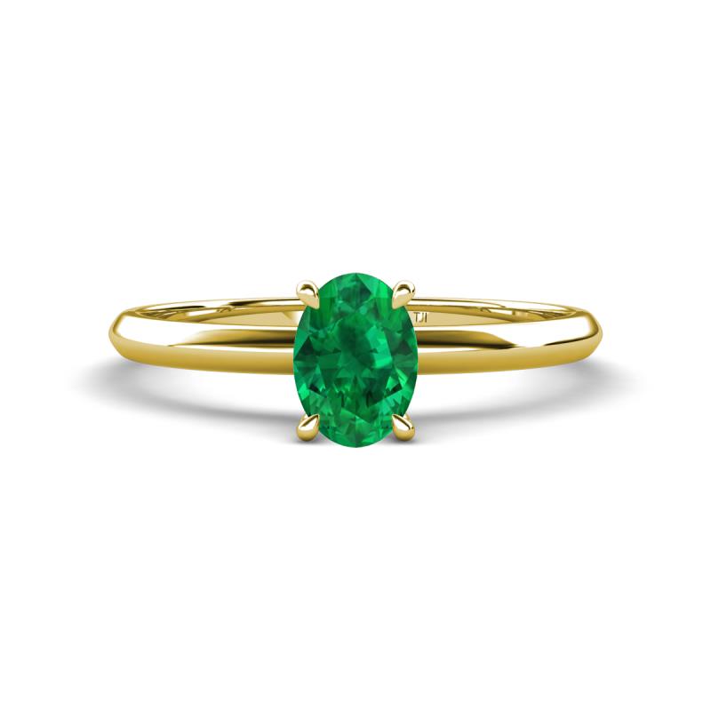 Elodie 7x5 mm Oval Emerald Solitaire Engagement Ring 