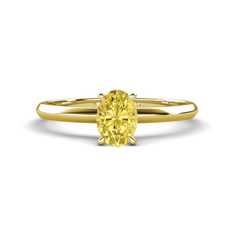 Elodie 7x5 mm Oval Yellow Sapphire Solitaire Engagement Ring 