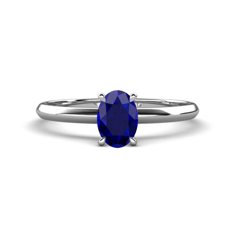 Elodie 7x5 mm Oval Blue Sapphire Solitaire Engagement Ring 