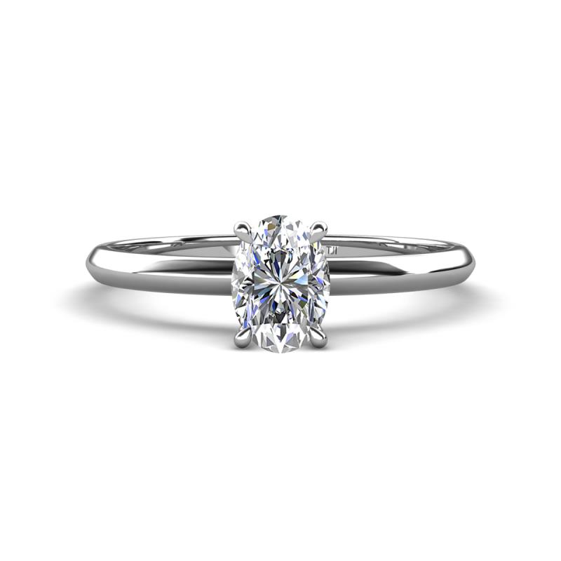 Elodie 7x5 mm Oval Forever One Moissanite Solitaire Engagement Ring 
