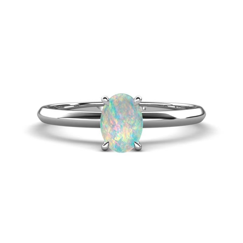 Elodie 7x5 mm Oval Opal Solitaire Engagement Ring 