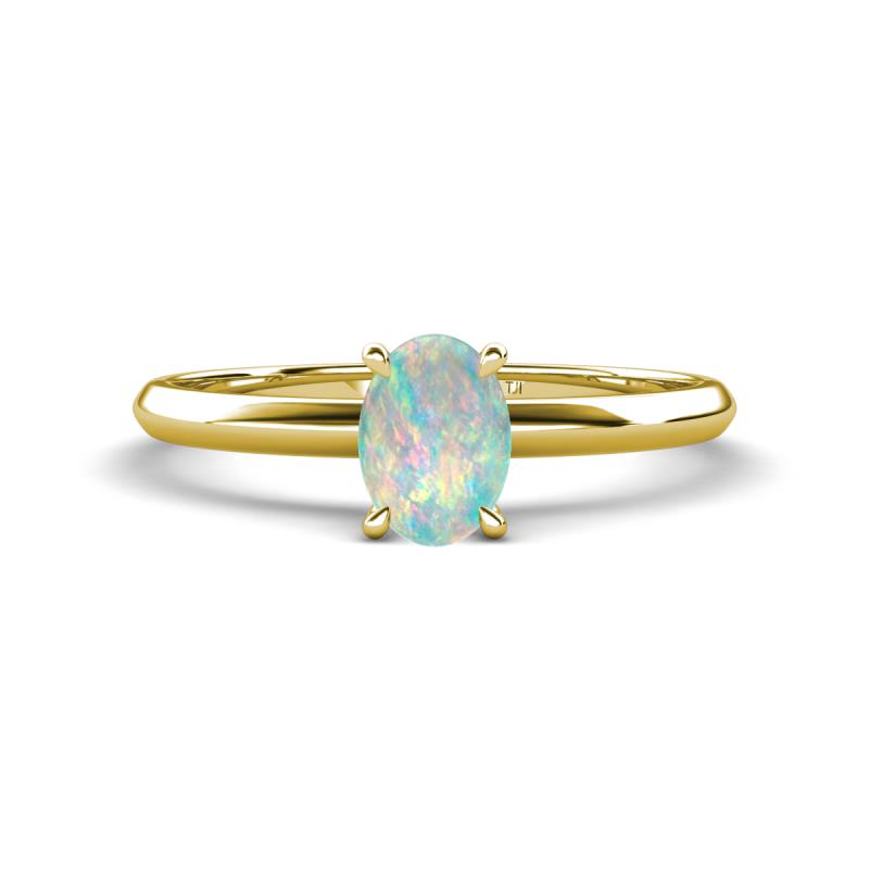 Elodie 7x5 mm Oval Opal Solitaire Engagement Ring 