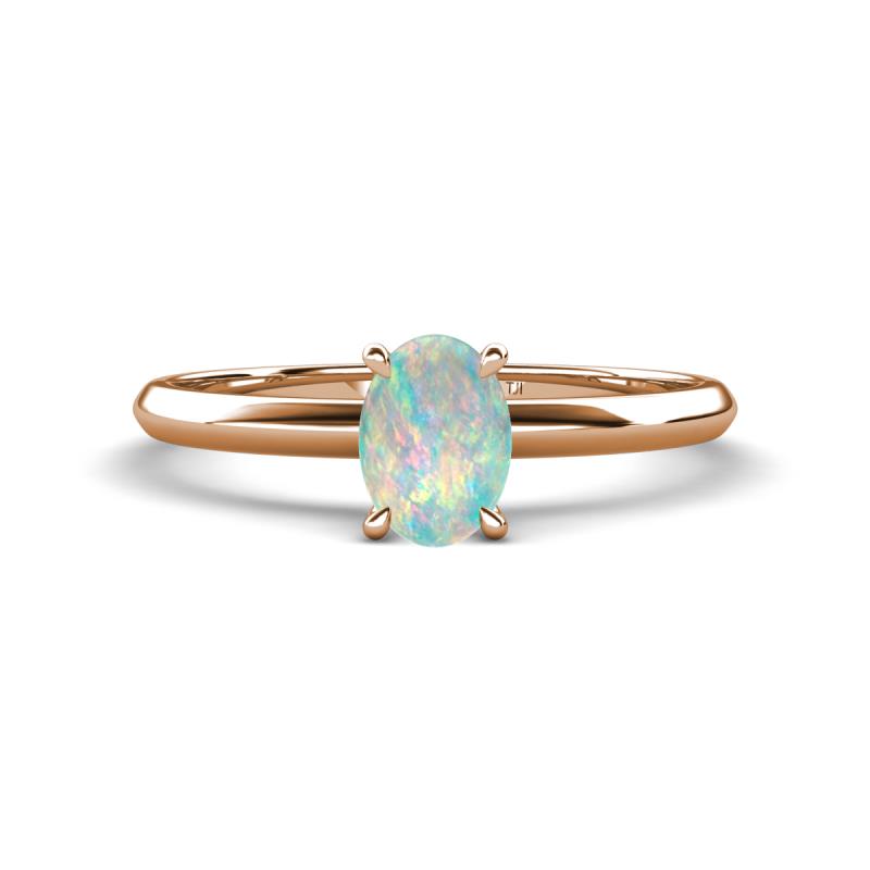 Elodie 7x5 mm Oval Opal Solitaire Engagement Ring 