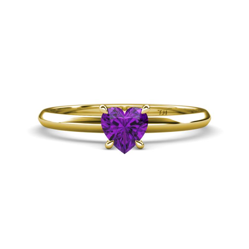 Elodie 6.00 mm Heart Amethyst Solitaire Engagement Ring 
