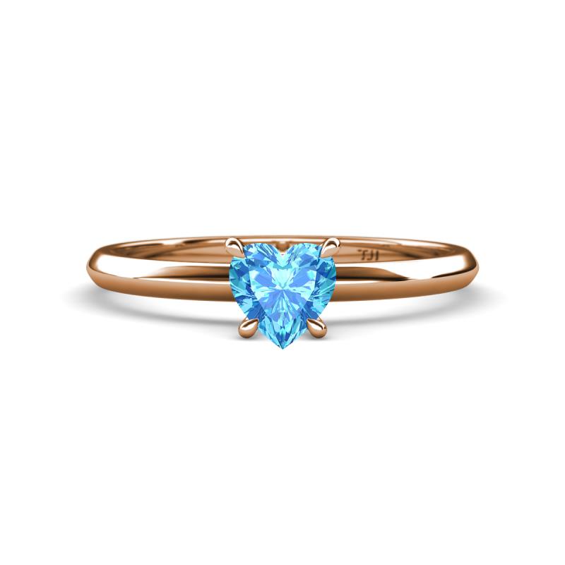 Elodie 6.00 mm Heart Blue Topaz Solitaire Engagement Ring 