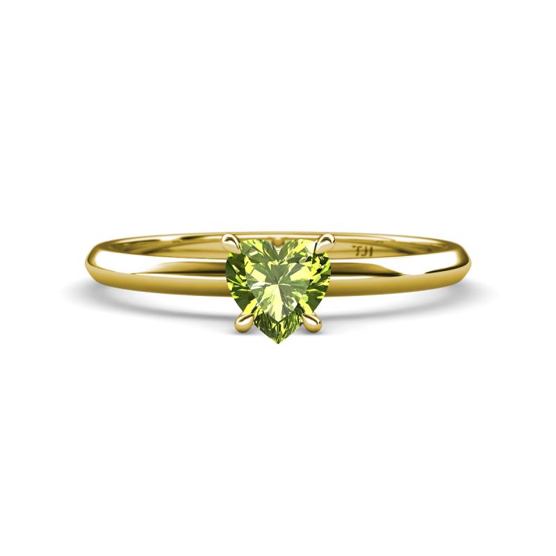 Elodie 6.00 mm Heart Peridot Solitaire Engagement Ring 