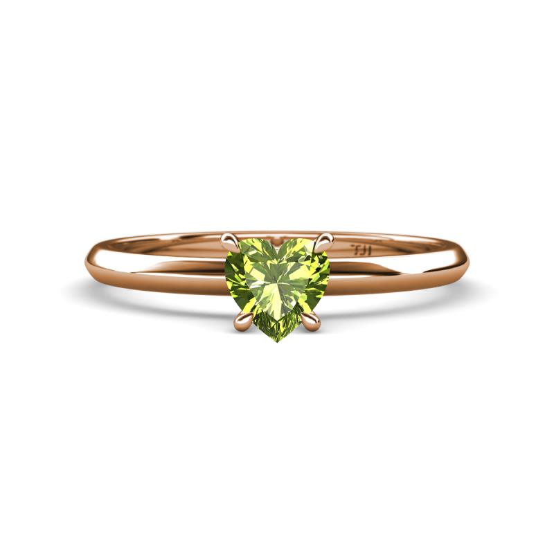 Elodie 6.00 mm Heart Peridot Solitaire Engagement Ring 