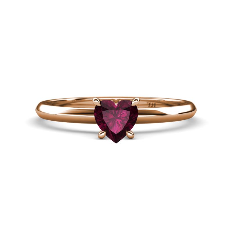 Elodie 6.00 mm Heart Rhodolite Garnet Solitaire Engagement Ring 