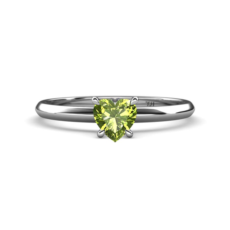 Elodie 6.00 mm Heart Peridot Solitaire Engagement Ring 