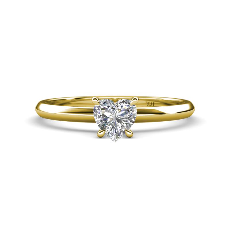 Elodie 6.00 mm Heart Forever Brilliant Moissanite Solitaire Engagement Ring 