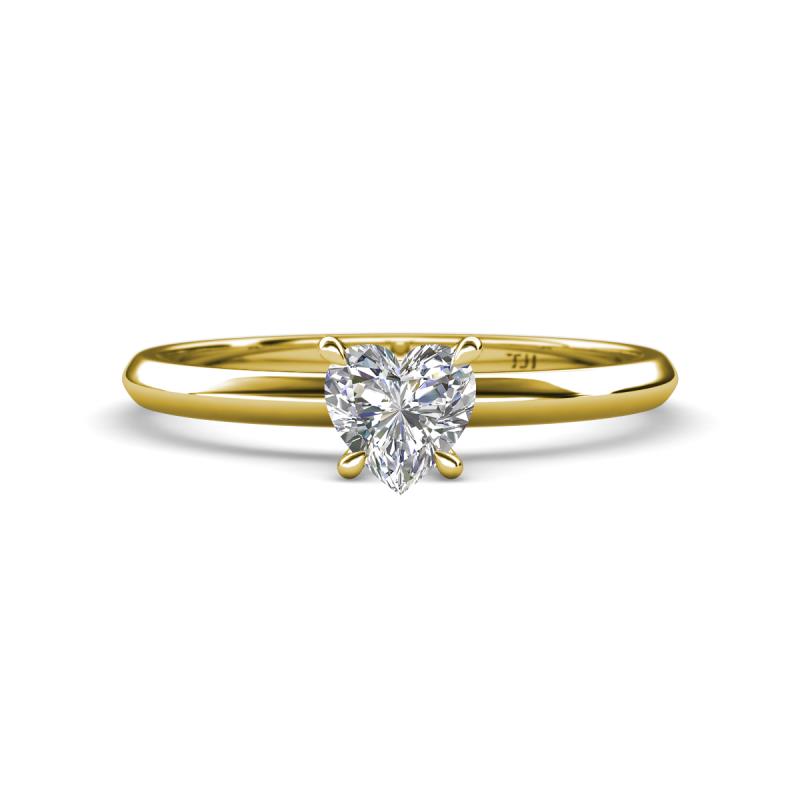 Elodie 6.00 mm Heart Forever One Moissanite Solitaire Engagement Ring 