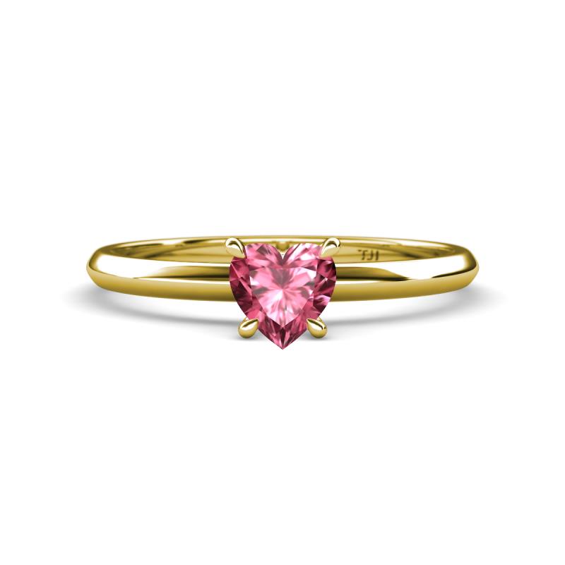 Elodie 6.00 mm Heart Pink Tourmaline Solitaire Engagement Ring 