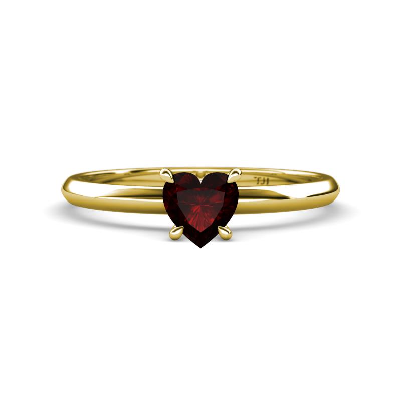 Elodie 6.00 mm Heart Red Garnet Solitaire Engagement Ring 