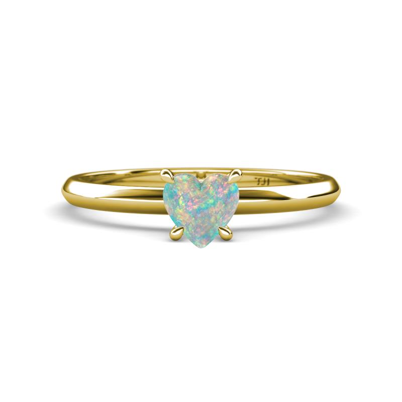 Elodie 6.00 mm Heart Opal Solitaire Engagement Ring 