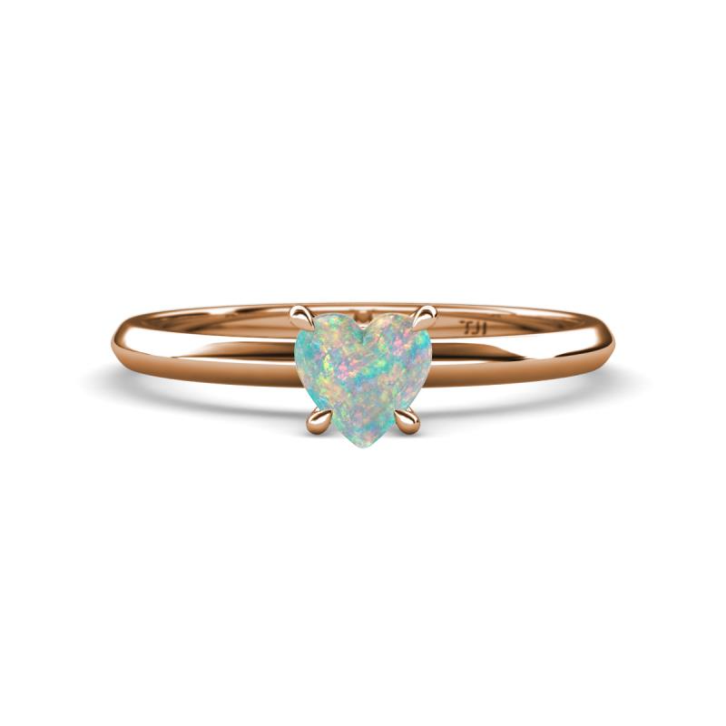 Elodie 6.00 mm Heart Opal Solitaire Engagement Ring 