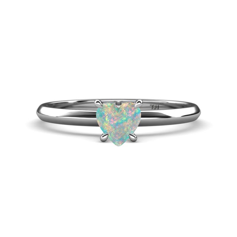 Elodie 6.00 mm Heart Opal Solitaire Engagement Ring 
