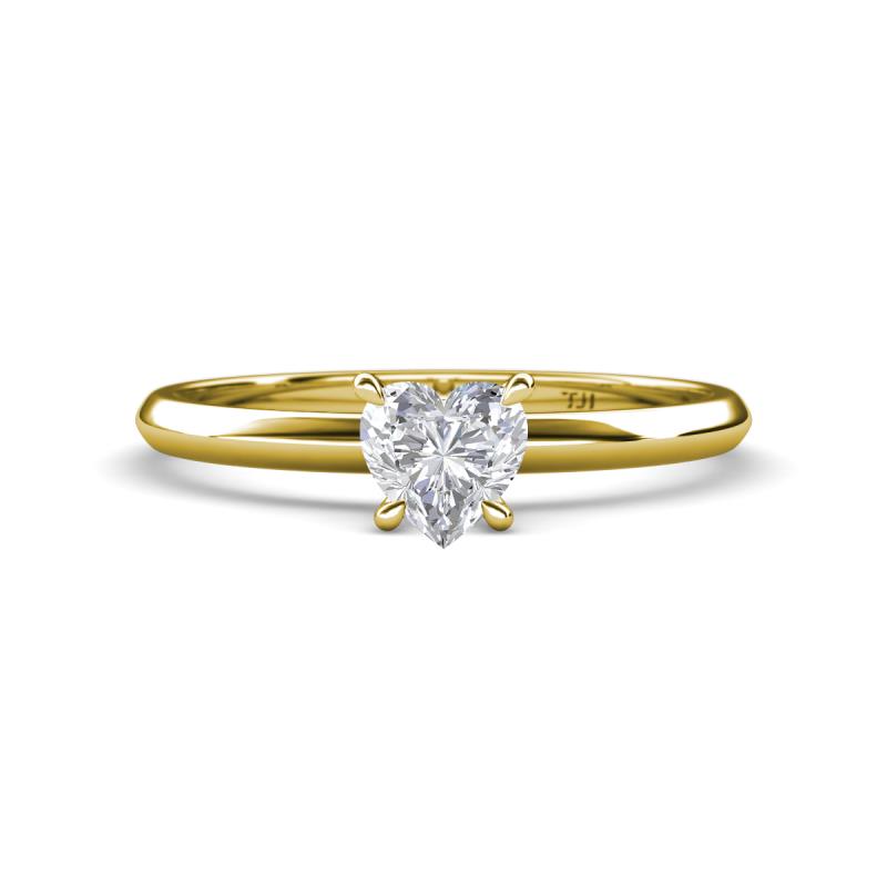 Elodie 6.00 mm Heart Lab Created White Sapphire Solitaire Engagement Ring 