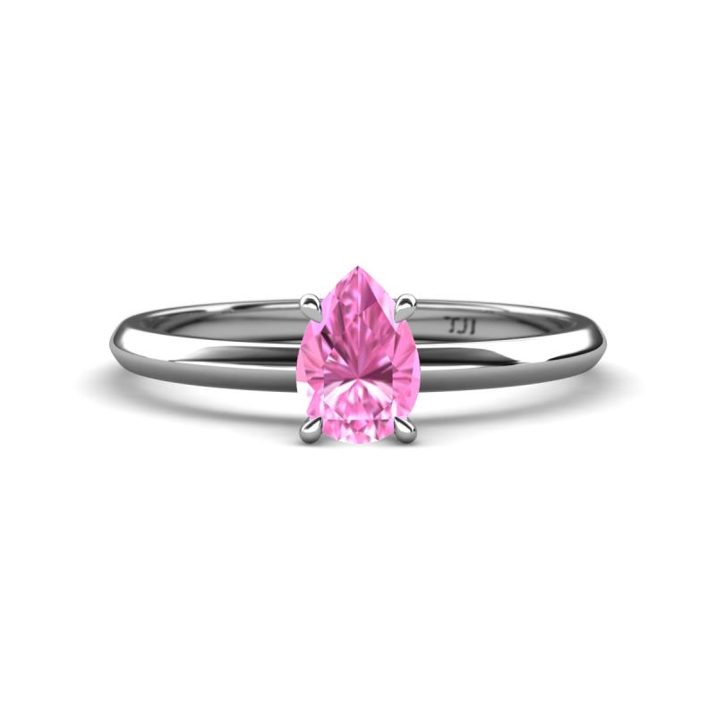 Elodie 7x5 mm Pear Pink Sapphire Solitaire Engagement Ring 