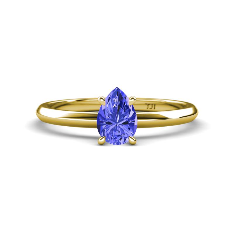 Elodie 7x5 mm Pear Tanzanite Solitaire Engagement Ring 