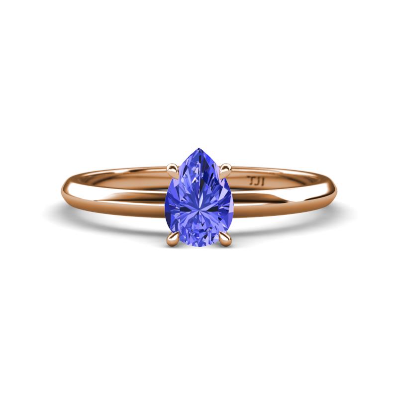 Elodie 7x5 mm Pear Tanzanite Solitaire Engagement Ring 