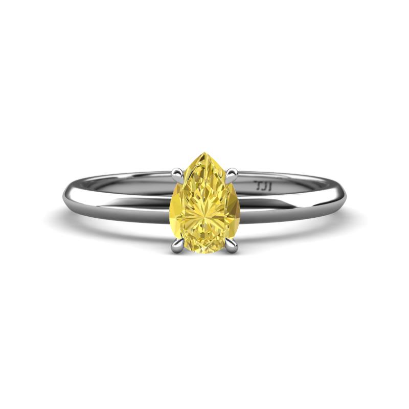 Elodie 7x5 mm Pear Yellow Sapphire Solitaire Engagement Ring 