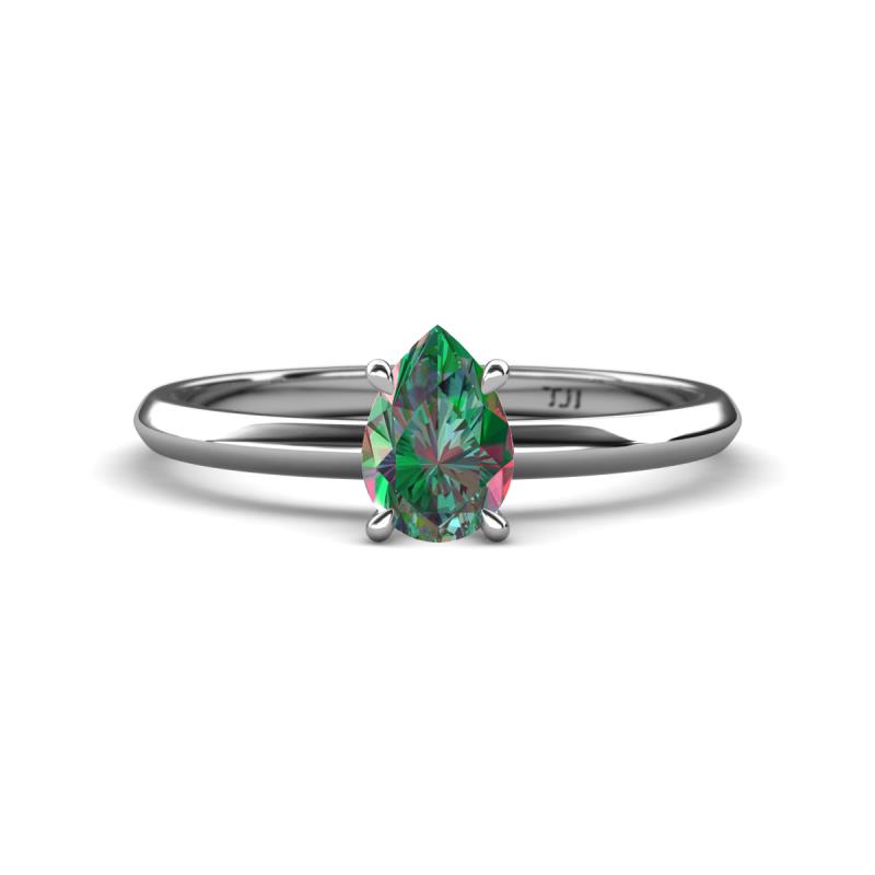 Elodie 7x5 mm Pear Lab Created Alexandrite Solitaire Engagement Ring 