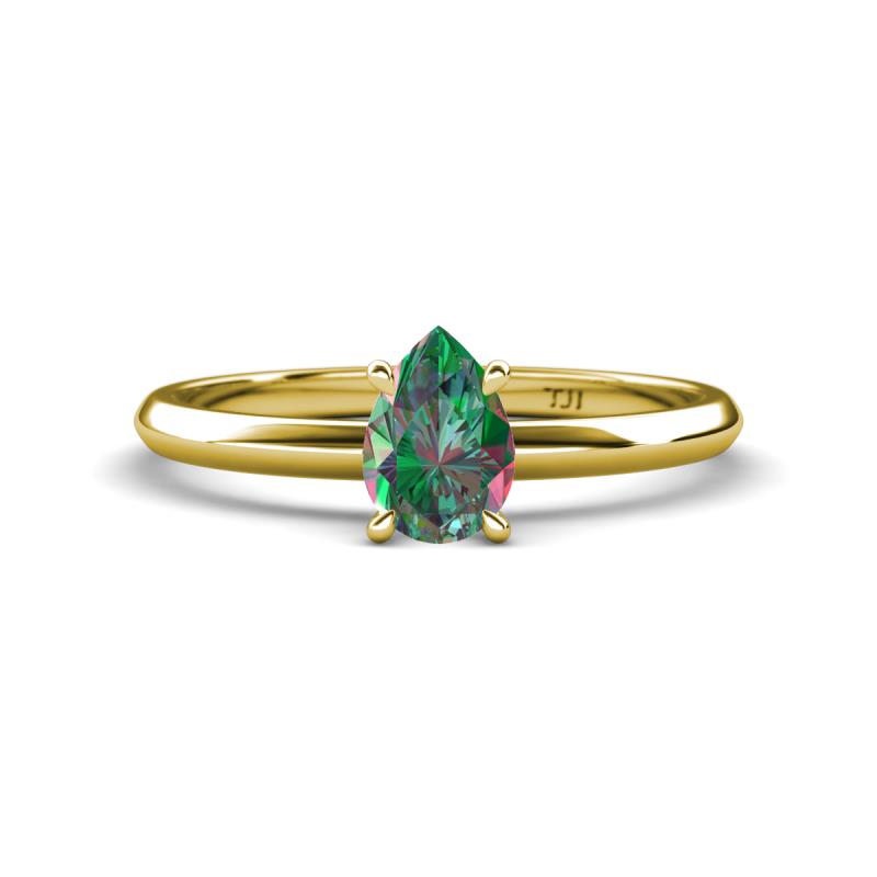 Elodie 7x5 mm Pear Lab Created Alexandrite Solitaire Engagement Ring 