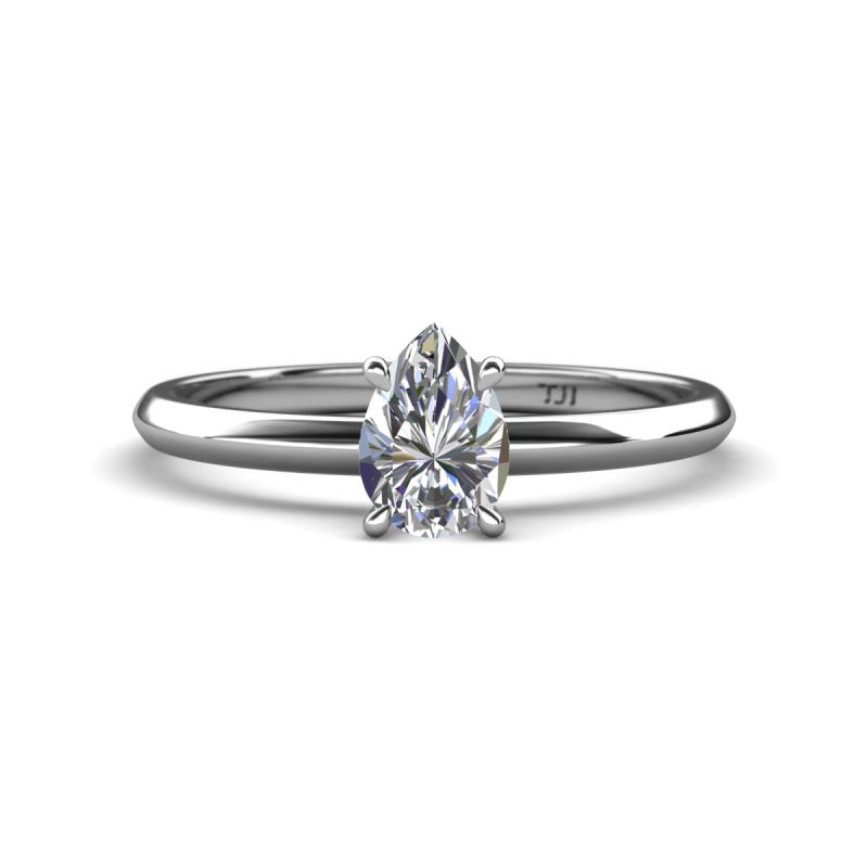 Elodie 7x5 mm Pear Forever One Moissanite Solitaire Engagement Ring 
