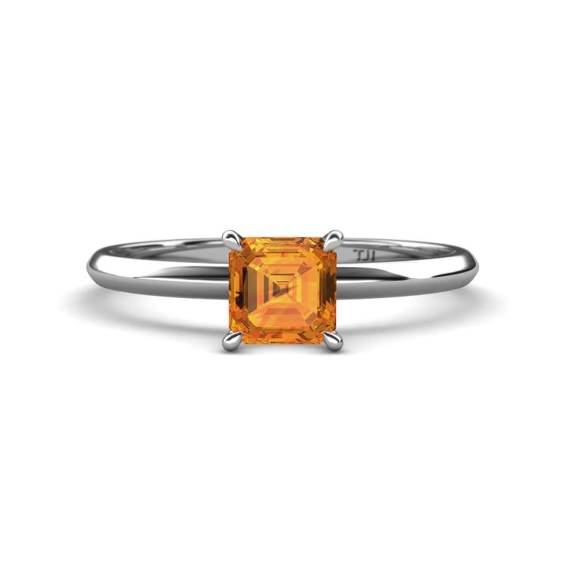 Elodie 6.00 mm Asscher Cut Citrine Solitaire Engagement Ring 