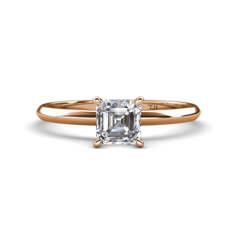 Elodie GIA Certified 6.00 mm Asscher Cut Diamond Solitaire Engagement Ring 