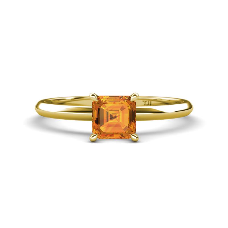 Elodie 6.00 mm Asscher Cut Citrine Solitaire Engagement Ring 