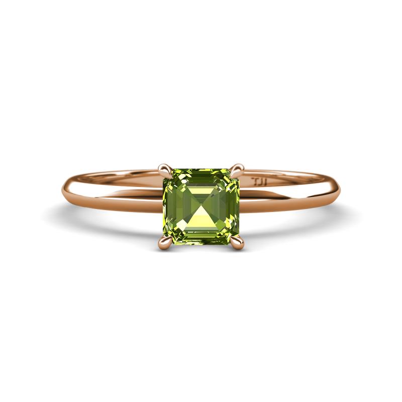 Elodie 6.00 mm Asscher Cut Peridot Solitaire Engagement Ring 