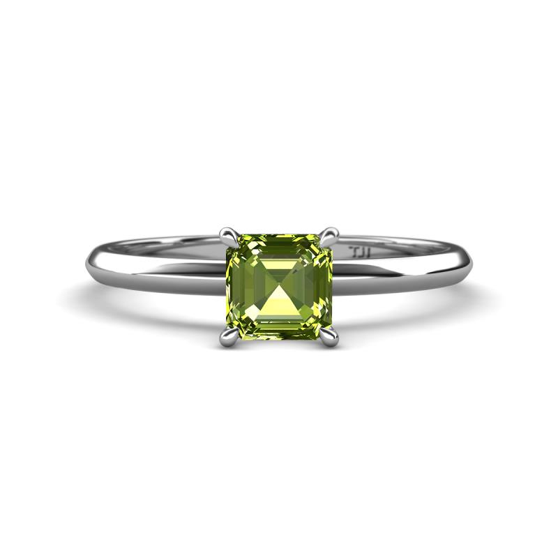 Elodie 6.00 mm Asscher Cut Peridot Solitaire Engagement Ring 