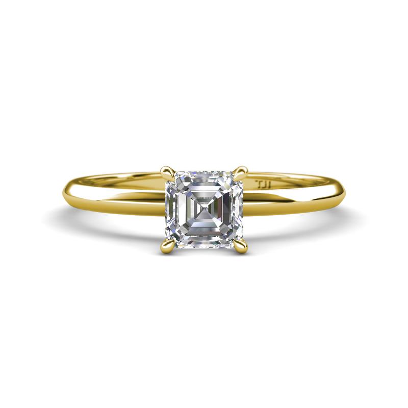 Elodie 6.00 mm Asscher Cut Forever One Moissanite Solitaire Engagement Ring 