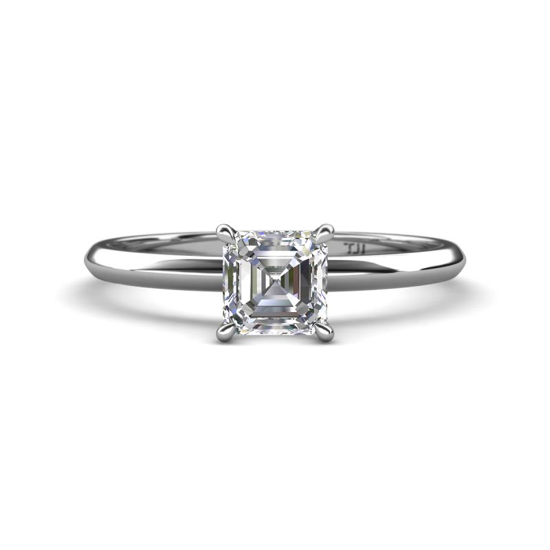 Elodie 6.00 mm Asscher Cut Forever One Moissanite Solitaire Engagement Ring 