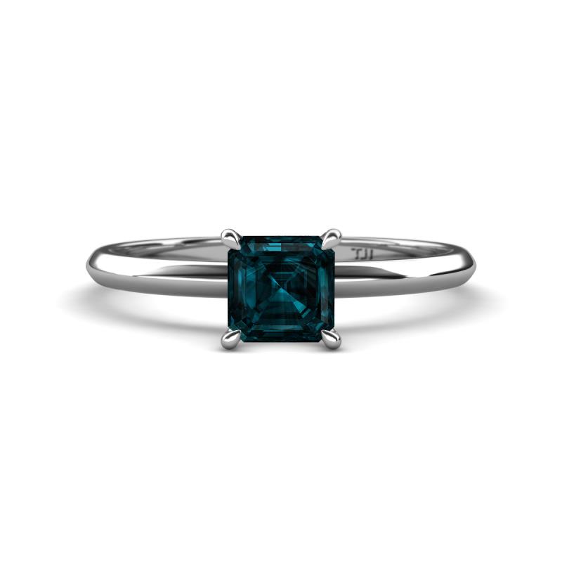 Elodie 6.00 mm Asscher Cut London Blue Topaz Solitaire Engagement Ring 