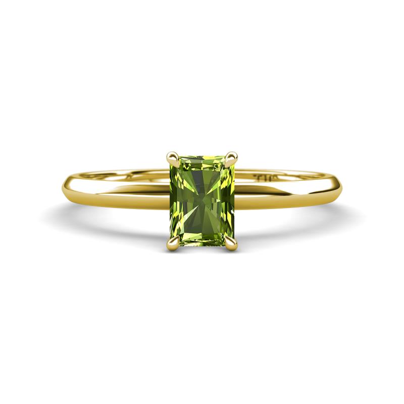 Elodie 7x5 mm Radiant Peridot Solitaire Engagement Ring 