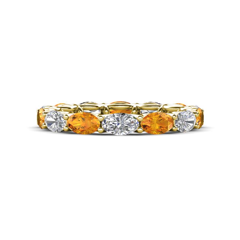 Madison 5x3 mm Oval Lab Grown Diamond and Citrine Eternity Band 