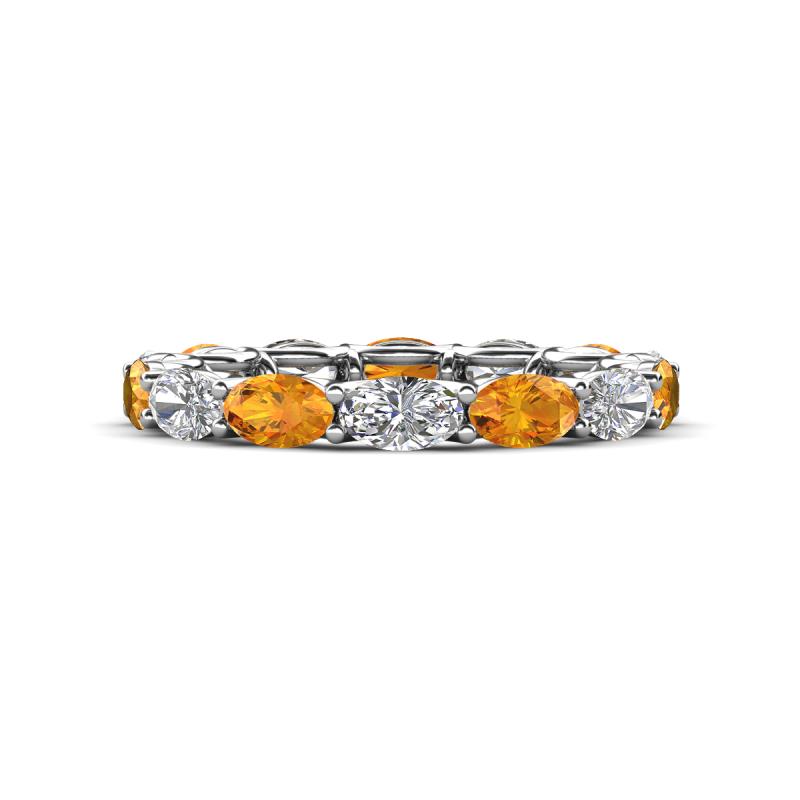 Madison 5x3 mm Oval Forever One Moissanite and Citrine Eternity Band 